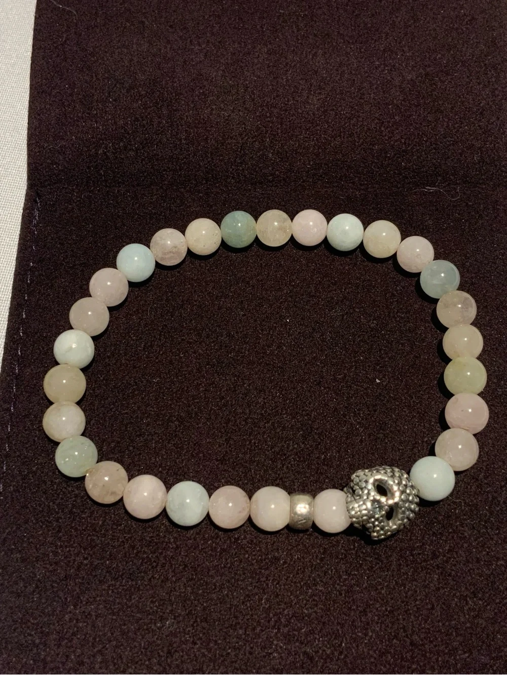 LAGOS Snowflake Obsidian Skull Morganite Beaded Bracelet